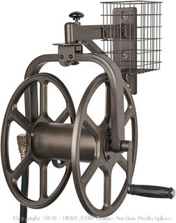 Liberty Garden 712 Single Arm Navigator Multi-Directional Garden Hose Reel, Holds 125-Feet of, 5/8-Inch, Bronze (online $128)