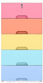 Plastic Cabinet 5 Drawers Storage Dresser,Small Closet Drawers Organizer Unit (online $89)