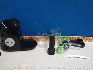 Juicer Machines, Aicok Slow Masticating Juicer Extractor Easy to Clean, Quiet Motor & Reverse Function (powers on) online $139