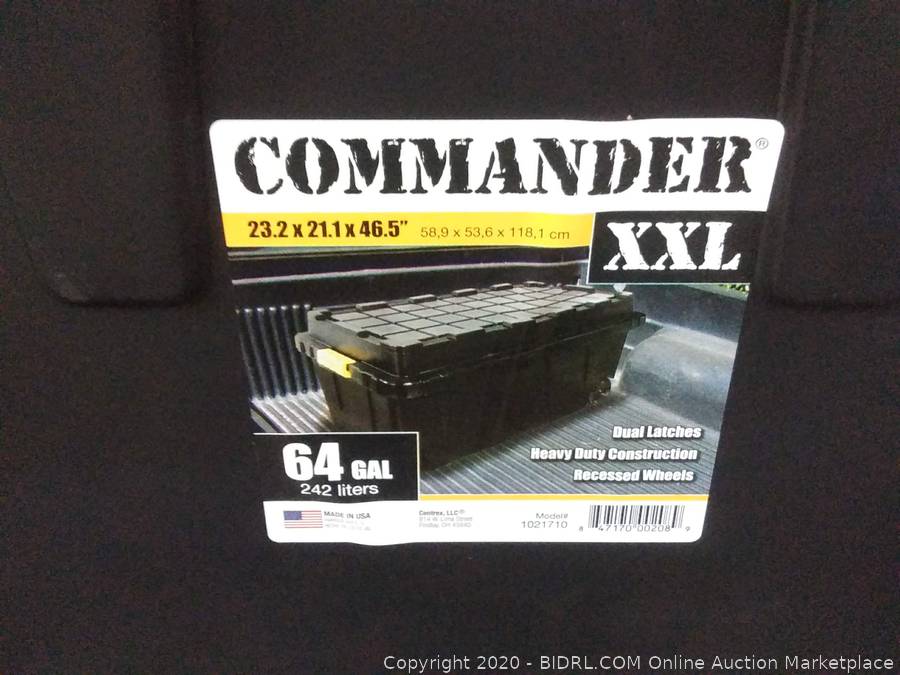 commander 64 gallon tote