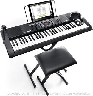 Alexis Melody 61 keyboard stand and seat includes headphones and microphone( Powers on)(Retails $119)