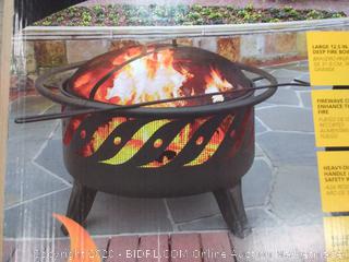 Landmann Patio Lights Fire Pits with 12.5" Firebowl, 1" Diameter Safety Ring/Handle, Spark Screen and Steel Construction in Black Finish (Factory sealed)(Retails $256)