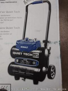 Kobalt Quiet Tech 4.3-Gallon Single Stage Portable Electric Twin Stack Air Compressor(Powers on)(Retails $240)(Cubby2)