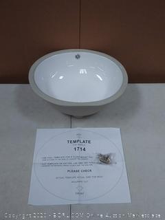 Nantucket Sinks UM-17x14-W-K 17-Inch by 14-Inch Oval Ceramic Undermount Vanity Sink, White