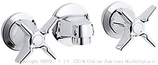 Kohler K-8046-3N-CP Triton 0.5 gpm Shelf-Back Commercial Bathroom Sink Faucet with Grid Drain and Cross Handles Polished Chrome (online $252)