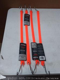 The Perfect Bungee by BihlerFlex, B24NG Heavy Duty Strap with Galvanized Hook, 24", Safety Orange 4 count