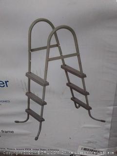 Bestway 58334E Ladder, 36" | Made for Above Ground Pools | Durable Rust-Proof Metal Frame