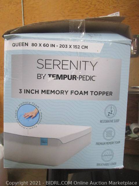 serenity tempur pedic memory foam topper