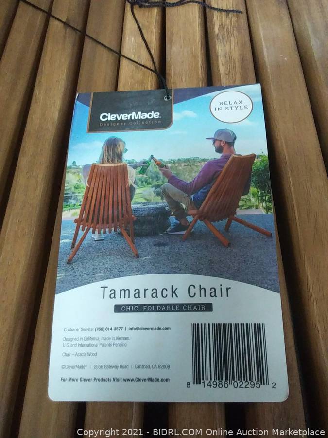 Clevermade tamarack low profile acacia wood deals lounge folding wooden outdoor chair