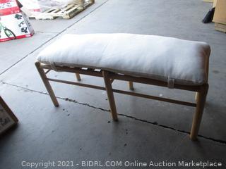 emery wood and upholstered bench