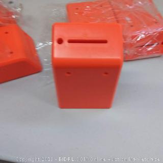 MCB Hard Plastic Charity Donation Boxes or Coin Collection Box, Wall Mount Ballot Box, 6.1" x 3.9" x 2.2" - Pack of 5 (Orange)