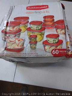 Rubbermaid Easy Find Vented Lids Food Storage Containers, Set of 30 (60 Pieces Total), Racer Red