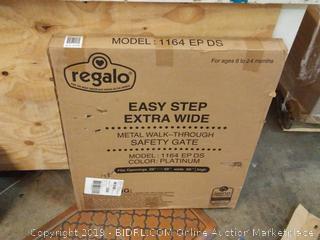 Regalo Easy Step 49-Inch Extra Wide Baby Gate, Includes 4-Inch and 12-Inch Extension Kit, 4 Pack of Pressure Mount Kit, and 4 Pack of Wall Mount Kit, Platinum