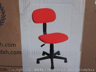 Hodedah Armless, Low-Back, Adjustable Height, Swiveling Task Chair with Padded Back and Seat in Red