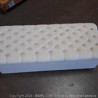 Christopher Knight Home Laguna Button Tufted Fabric Storage Ottoman Bench, Beige (Online $140.70)