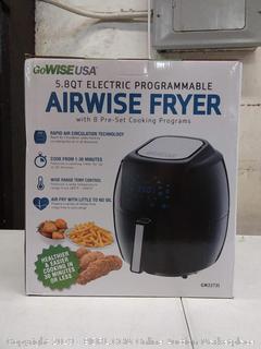 GoWISE USA 1700-Watt 5.8-QT 8-in-1 Digital Air Fryer and 50 Recipes for your Air Fryer Book (Black)