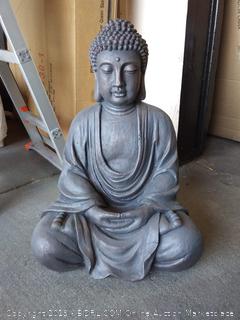 Design Toscano Meditative Buddha of the Grand Temple Garden Statue, Medium 26 Inch, Polyresin, Dark Stone (Online $109.99)