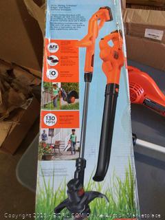 Black & Decker cordless 10 inch string trimmer edger and hard surface sweeper (2x1.4Ah Lithium Batteries)