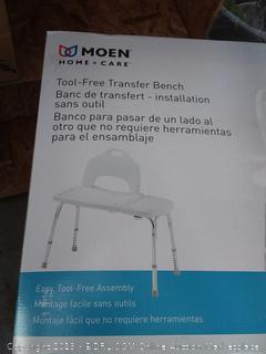 Moen DN7065 Home Care 33.25-Inch W x 19.25-Inch D Adjustable Height Bath Safety Shower Transfer Bench Glacier