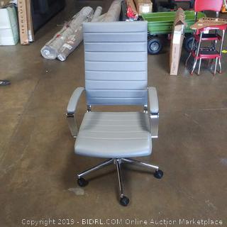 AmazonBasics High-Back Executive Swivel Office Desk Chair with Ribbed Puresoft Upholstery - Grey (Online $169.99)