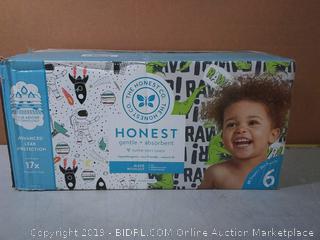 The Honest Company Super Club Box Diapers - Size 6 - Space Travel & T-rex Print Trueabsorb Technology Plant-Derived Materials Hypoallergenic 88Count