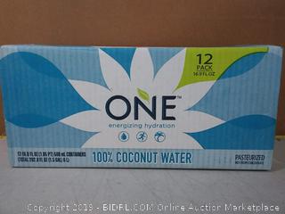 O.N.E. 100% Pure Coconut Water, USDA Organic Certified, Non-GMO Project Verified, 16.9 fl oz. containers (12 Pack)