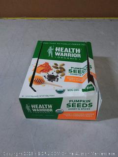 Health Warrior Pumpkin Seed Protein Bars, Honey Cracked Pepper Turmeric, 8g Plant Protein, Gluten Free, Certified Organic, 1.23 Ounce, 12 Count