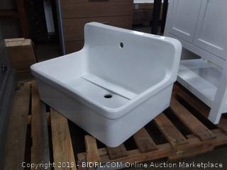 White Gilford 30" x 22" Wall Mounted Service Sink (Part number: K-12781-0) (Online $715.53)