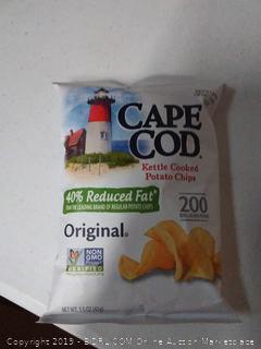 Cape Cod Potato Chips, Reduced Fat Original Kettle Cooked, Single-Serve 1.5 Ounce (Pack of 56)