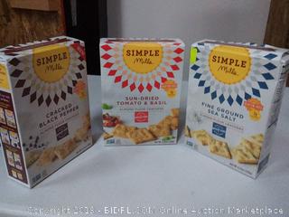 simple Mills variety pack cracked black pepper sun-dried tomato and basil and fine ground sea salt
