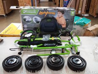 Hauck Lightning - Pedal Go Kart Pedal Car Ride On Toys For Boys & Girls With Ergonomic Adjustable Seat & Sharp Handling - Race Green