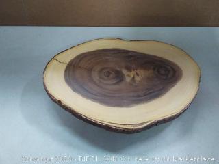 Lipper International 1030 Acacia Tree Bark Footed Server for Cheese, Crackers, and Hors D'oeuvres, Large
