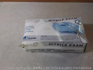 AMMEX Blue Nitrile Exam 4 Mil Disposable Gloves - Exam Grade, Powder-Free, Textured, Non-Sterile, Medium, Box of 100