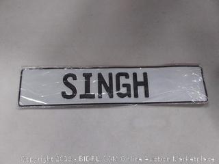 Vintage Parts 752485 White Stamped Aluminum Street Sign Mancave Wall Art (Singh) Factory Sealed