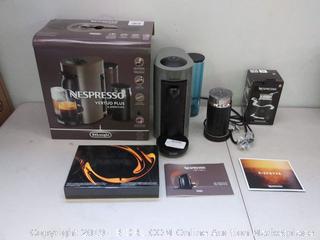 Nespresso by De'Longhi ENV150GYAE VertuoPlus Coffee and Espresso Machine Bundle with Aeroccino Milk Frother, Grey