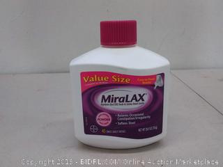 MiraLAX Laxative Powder for Gentle Constipation Relief, #1 Dr. Recommended Brand, 45 Dose Polyethylene Glycol 3350, stimulant-free, softens stool