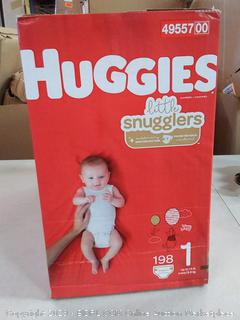 Huggies Little Snugglers Baby Diapers, Size 1 (up to 14 lb.), 198 Ct, Economy Plus Pack (Packaging May Vary)