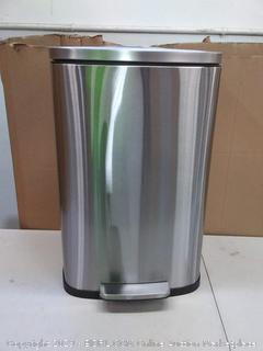 iTouchless SoftStep 13.2 Gallon Stainless Steel Step Trash Can with Odor Control System, 50 Liter Pedal Garbage Bin for Kitchen, Office, Home - Silent and Gentle Open and Close