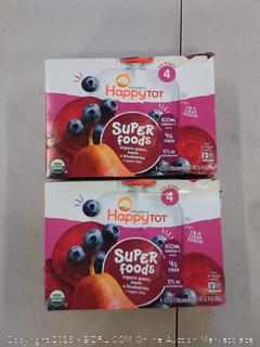 Happy Tot Organic Stage 4 Super Foods Pears Blueberries & Beets + Super Chia, 4.22 Ounce Pouch (Pack of 2) Toddler Snack Pouch, Non-GMO Gluten Free 3g of Fiber Excellent Source of Vitamins A & C