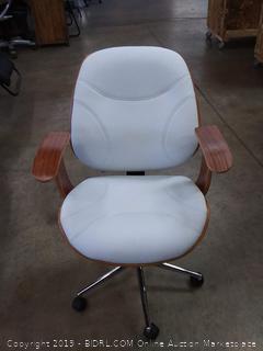 Baxton Studio Biset Modern & Contemporary Office Chair, Walnut/White (Online $189.50) LOBBY