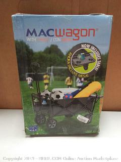 Mac Sports Collapsible Outdoor Utility Wagon with Folding Table and Drink Holders, Gray (online $99)
