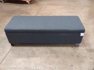 Simpli Home Avalon 48" Contemporary Storage Ottoman in Slate Grey Fabric (Online $127.99)