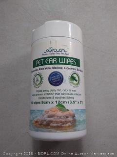 Arava Pet Ear Wipes - for Dogs Cats Puppies & Kittens - 100 Count - Natural Medicated Cleansing Deodorizer - Removes Dirt Wax Yeast & Mites Irritations - Prevents Odors Itching - Soft Gentle Dog Wipes