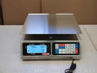 TORREY LPC40L Electronic Price Computing Scale, Rechargeable Battery, Stainless Steel Construction, 100 Memories, 8 Direct Access Keys , 40 lb