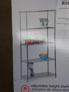 Honey-Can-Do SHF-01443 Adjustable Industrial Storage Shelving Unit, 200-Pounds Per Shelf, Chrome, 5-Tier, 36Lx14Wx72H