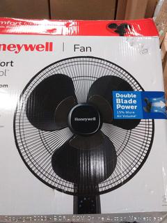 Honeywell Double Blade 16 Pedestal Fan Black With Remote Control, Oscillation, Auto-Off & 3 Power Settings