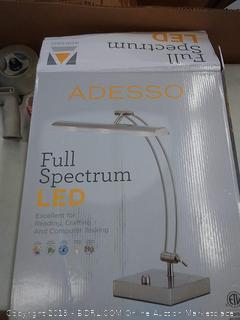 Adesso 5090-22 Esquire 13"-19" LED Desk Lamp, Smart Outlet Compatible, 5.5" x 19.0" x 19.0", Satin Steel