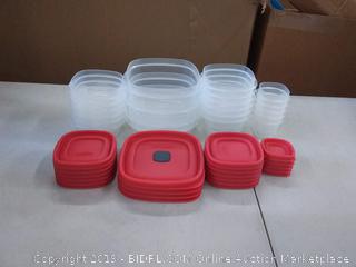Rubbermaid Easy Find Vented Lids BPA Free Plastic Food Storage Containers, Set of 21 (42 Pieces Total), Racer Red Great for Meal Prep Reusable & Stackable