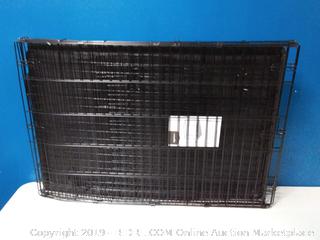 Single Door Folding Metal Cage Crate For Dog or Puppy - 42 x 28 x 30 Inches(bottom curved/bent)