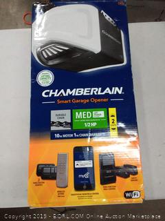 Chamberlain Group C450 Smartphone-Controlled Durable Chain Drive Garage Door Opener with MED Lifting Power, Pewter
